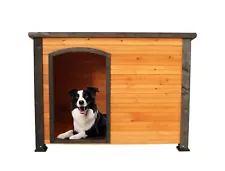 Wooden Dog House, 45" Outdoor and Indoor Kennel for Large Dogs, Weatherproof ...