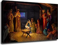 The Nativity by Greg Olsen Painting Artist Canvas for Room Poster Framed