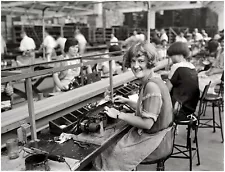 1920s Atwater Kent radio factory assembly line 8 x 10 Photograph