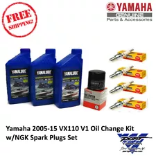 YAMAHA 2005-2015 VX Sport Deluxe Cruiser VX 110 Oil Change w/ NGK Spark Plug Kit (For: 2010 Yamaha)