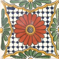 MEXICAN TILE SAMPLE WALL FLOOR TALAVERA MEXICO CERAMIC STAIRS BACKSPLASH C#023