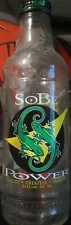 Vintage, SoBe Power, 20 oz Empty Glass Bottle, SoBe Collectible With CAP