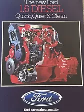 The Ford 1.6 Diesel Engine Car Sales Brochure Collectible Fiesta Orion Escort