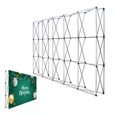 12.5x10ft Fabric Pop Up Display Stand Backdrop For Trade Show With Carrying Bag