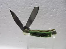 New Miller Brothers 2-Blade Small Pocket Knife with Green Handle; Super Nice