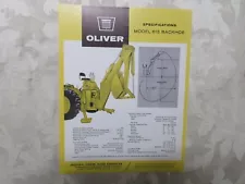 Rare Oliver 613 Backhoe Sales Sheet 1962