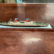 USS United States Wooden Model Ship On Wooden Stand - 12”L