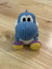 Yoshi Blue Super Mario Bros Wooly World Yarn Knitted Amiibo Plush 3" Toy