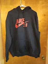 Nike SB Hoodie Mens XL Navy Blue/Red Skateboarding Sweatshirt Hoodie NWT