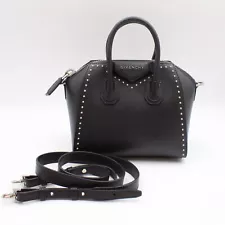 Givenchy Studded Antigona Tote Bag w/ Dual Top Handles & Shoulder Strap in Black