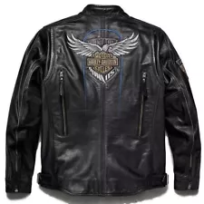 Harley Davidson Men's Vented 115th Anniversary Eagle Leather Jacket (All Sizes)