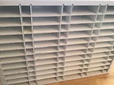 Hair Color Organizer Wood White Wall Or Counter 48 Slots For Boxes 48 For Tubes