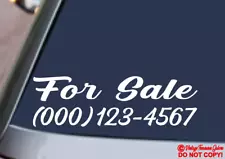 FOR SALE with YOUR PHONE NUMBER Vinyl Decal Sticker Car Window Bumper CUSTOM