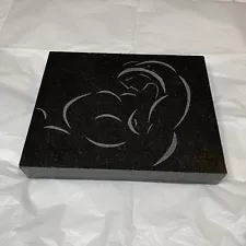 Etched Granite Mother With Child Black White 8x10” Grave Stone Or Heavy Marker