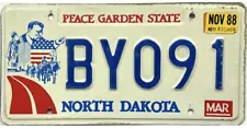 *99 CENT SALE* 1988 North Dakota TEDDY ROOSEVELT License Plate #BY091 No Reserve