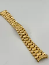 Original Rolex President 20mm Bark 18K Yellow Gold Band Bracelet