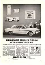 1963 Print Ad Rambler Announcing Classic with a Brand New V-8 Car of the Year