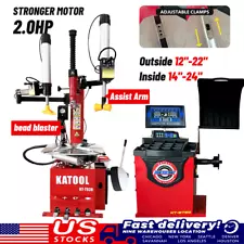 Katool Tire Changer Machine Wheel Balancer Combo 2.0 Motor KT-T830 &KT-B750