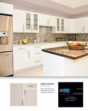 Solid 100 % Wood RTA Cabinet Sample Door, Kitchen Cabinets, Color:White Shaker