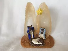 Handmade Siamese Cat Nativity in Angel Wings