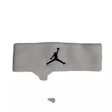 Michael Jordan Headband Unisex One Size White Black Jumpman Stretch Athletic