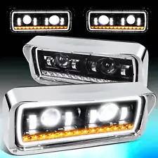 For 1981-2019 Kenworth W900 Western Star 4800 LED DRL Projector Headlight Lamps (For: 2000 Kenworth W900)