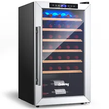 20" Wine Cooler Refrigerator for 33 Bottles w/ Tempered Glass Door