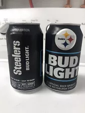 2 Pittsburgh Steelers 2024 “Kickoff” Bud Light Cans BOTTOM EMPTY