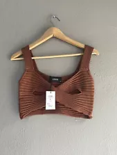 Cider crop top brown small