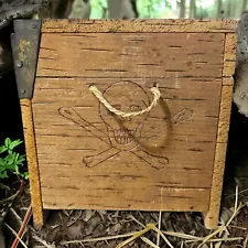 Vintage 1940s Pirate Treasure Chest Wood Box Handcrafted Keepsake