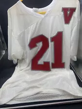 Majestic High School Football Jersey. Red And White. #21 Messing. V. Free Ship!