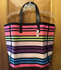 Victoria’s Secret Large Striped Tote Bag Limited Edition 2016 Beach Bag New VS