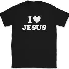 I Love Heart Jesus T-Shirt Tee Christian God Faith Gift