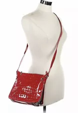 Gorgeous Arcadia Italian Crossbody RED Patent & Embossed Leather Python NWOT