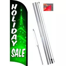 Holiday Sale (Green) Windless Feather Flag Bundle (Complete Kit) OR Optional Rep