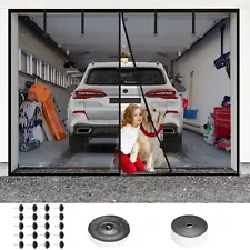 8x7FT Magnetic Garage Door Screen for 1 Car Fiberglass Mosquito Insects Mesh Net