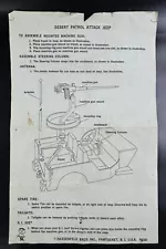 Vintage 1967 GI Joe Desert Patrol Attack Jeep Instructions