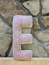 Vintage Large Fabric Initial Hanging Letter "E" Home Nursery Decoration