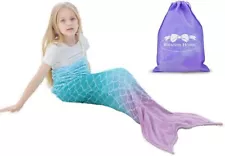 Mermaid Tail Wearable Blanket Cozy Mermaid Tail Blanket for Kids Ages 3-16