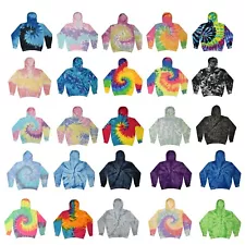 Tie Dye Multi-Color Hoodies, Kids XS to L 80% Cotton, L/S, Pockets No Zipper