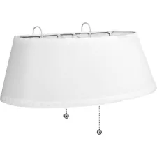 Bandwagon Double Headboard Bedroom Reading Lamp White Shade Chain Pull 40 Watt