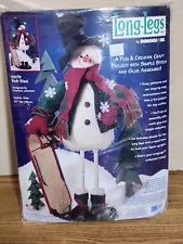 Long Legs by Dimensions 62179 Bob Sled Snowman Cross Stitch Christmas Holiday