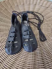 Irish Dance Soft Black Leather Shoes, Kids Child's Size 12 Dancecore