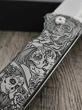 Chaves Knives Relief Engraved 229 Redencion Day Of The Dead theme - M390 - EDC