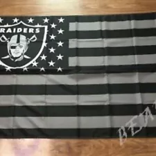 Oakland Raiders 3x5 Foot American Flag Banner New Las Vegas