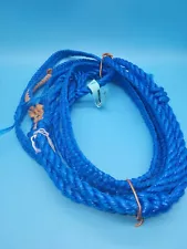 Left handed Bull Rope Bullrope Bull Riding Gear Rodeo Equipment 7 Plait Blue