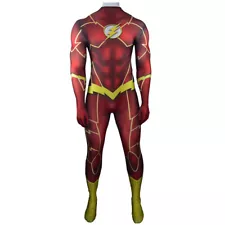 The Flash Jumpsuit Superhero Barry Allen Bodysuit Cosplay Costume Halloween Suit