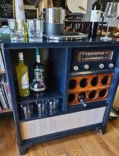 1940s Refinished Philco Tube Radio Bar Art Deco MCM Bar Liquor Cabinet