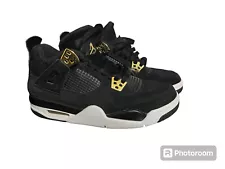 Nike Air Jordan 4 Retro Royalty Black Metallic Gold Men’s Size 6 Wmns 7.5