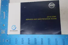 2012 NISSAN LEAF MAINTENANCE REPAIR SERVICE BOOK LOG OWNERS MANUAL SUPPLEMENT S5 (For: 2012 Nissan LEAF)